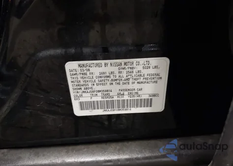 2008 Infiniti Ex35 Journey z USA, uszkodzony, nr VIN JNKAJ09F08M359814
